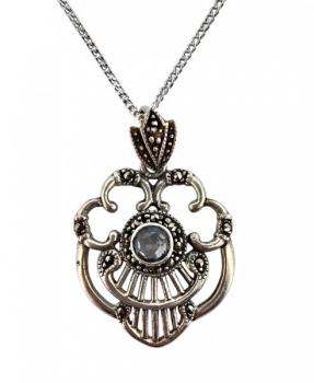 Stříbrný Art Deco náhrdelník se spinelem Stříbrný Art Deco náhrdelník se spinelem