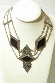 Støíbrný náhrdelník s onyxem
